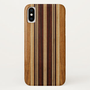 Nalu Lua Faux Koa Wood Surfboard iPhone X Case