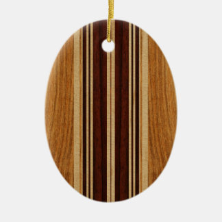 Nalu Lua Faux Koa Wood Surfboard Ceramic Tree Decoration