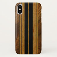 Nalu Mua Faux Koa Wood Surfboard Black