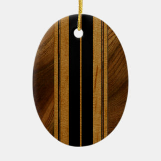 Nalu Mua Faux Koa Wood Surfboard Ceramic Tree Decoration