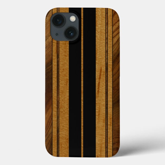 Nalu Mua Faux Koa Wood Surfboard iPad Air Cases (Back)