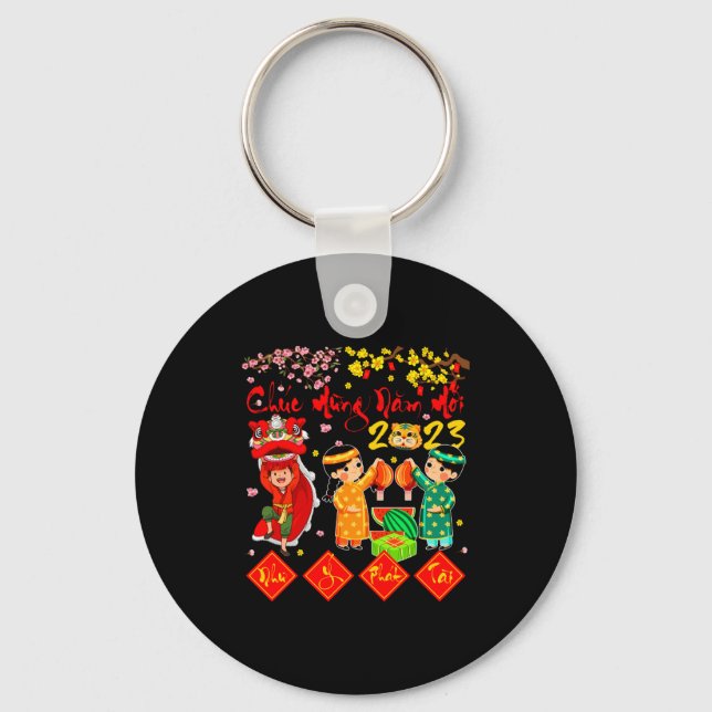 Nam Moi Nhu Y Vietnamese Lunar New Year Cat Year F Key Ring (Front)