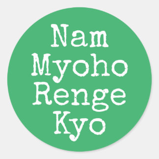 Nam Myoho Renge Kyo Green Buddhism Mantra Classic Round Sticker