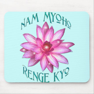 Nam Myoho Renge Kyo with Lotus Flower Design Mouse Mat