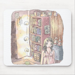 Namamuji   a dim object and female illustration fl mouse mat