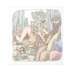 Namamuji   an illustration of a barefoot woman lyi notepad