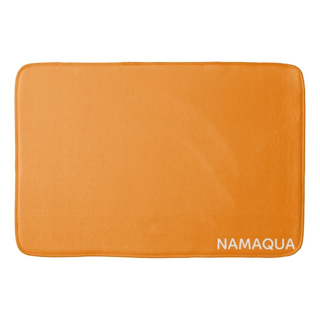 Namaqua orange colour name bath mat (Front)