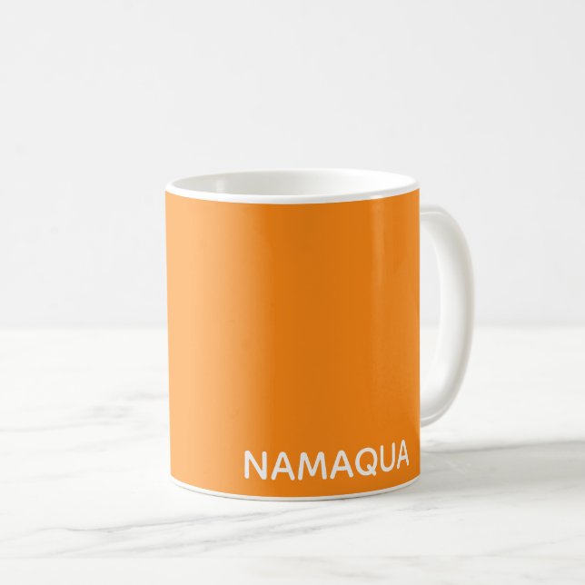 Namaqua orange colour name coffee mug (Front Right)
