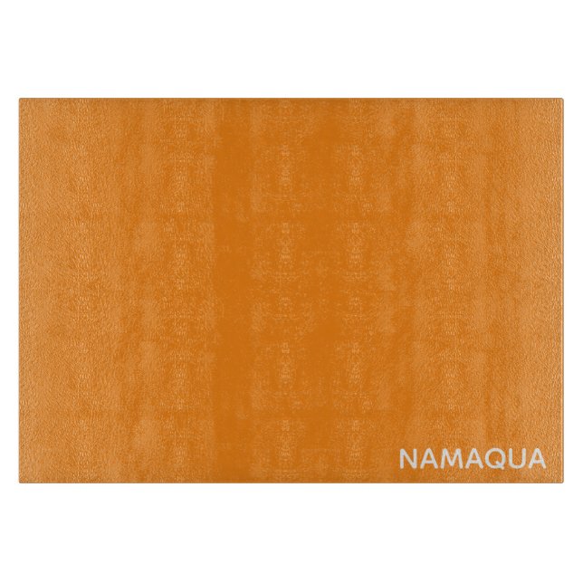 Namaqua orange colour name cutting board (Front)
