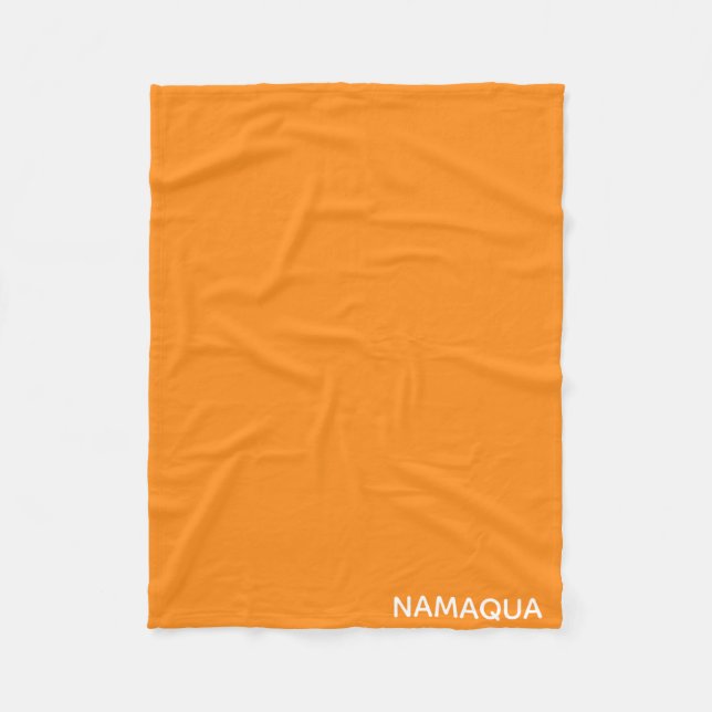 Namaqua orange colour name fleece blanket (Front)