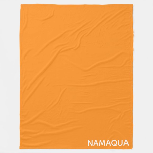 Namaqua orange colour name fleece blanket (Front)