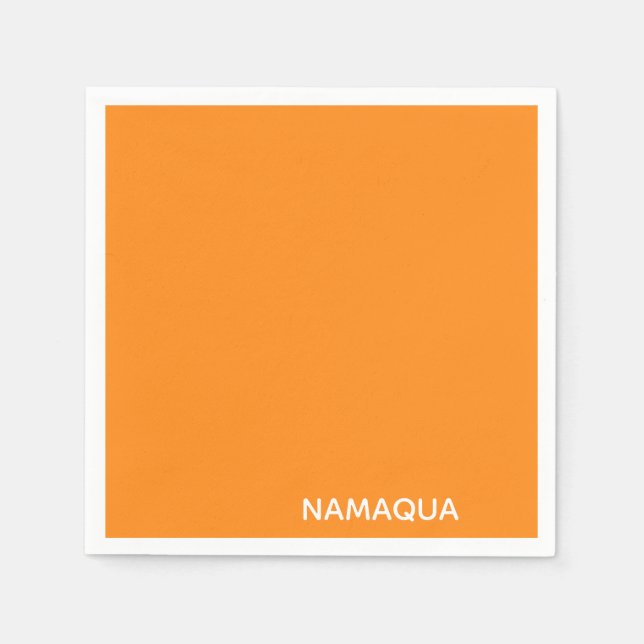 Namaqua orange colour name napkin (Front)