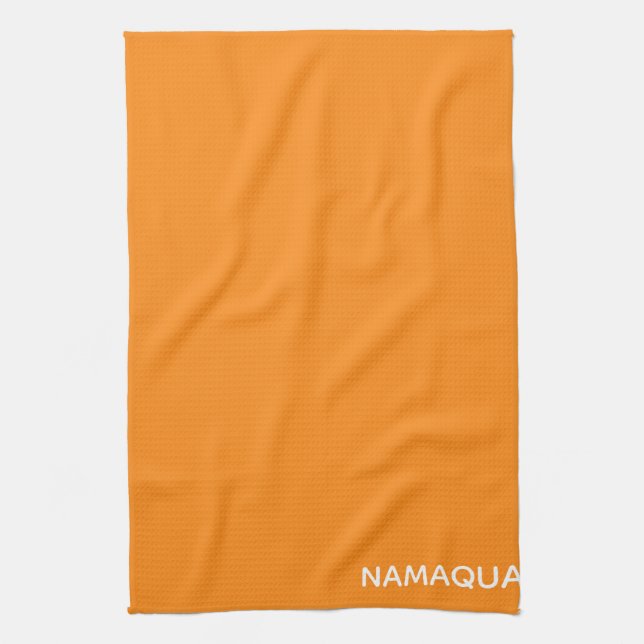 Namaqua orange colour name tea towel (Vertical)