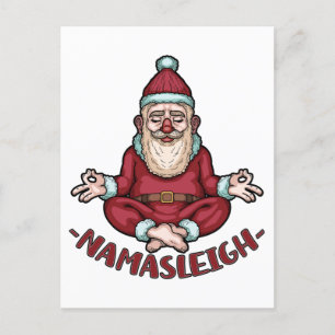 Namasleigh Funny Santa Claus Yoga Meditate Xmas Postcard