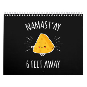 Namastay 6 Feet Away Kawaii Cute Cheese Yoga Lover Calendar