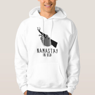 namast'ay in bed sloth hoodie