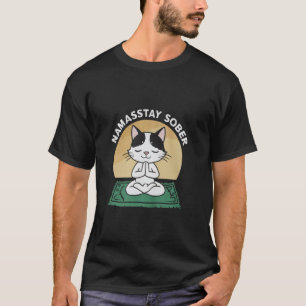 Namastay Sober Cute Cat Yoga T Shirt Men Women