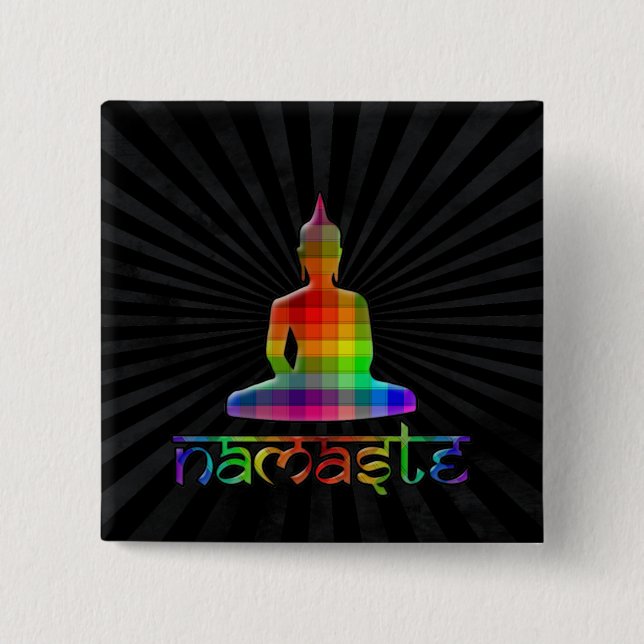 namaste 15 cm square badge (Front)