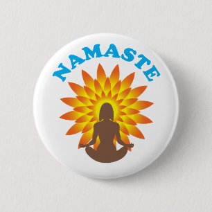 Namaste 6 Cm Round Badge
