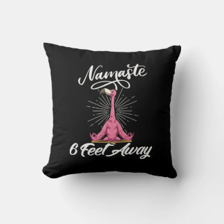Namaste 6 Feet Away Flamingo Yoga Teachers Social Cushion