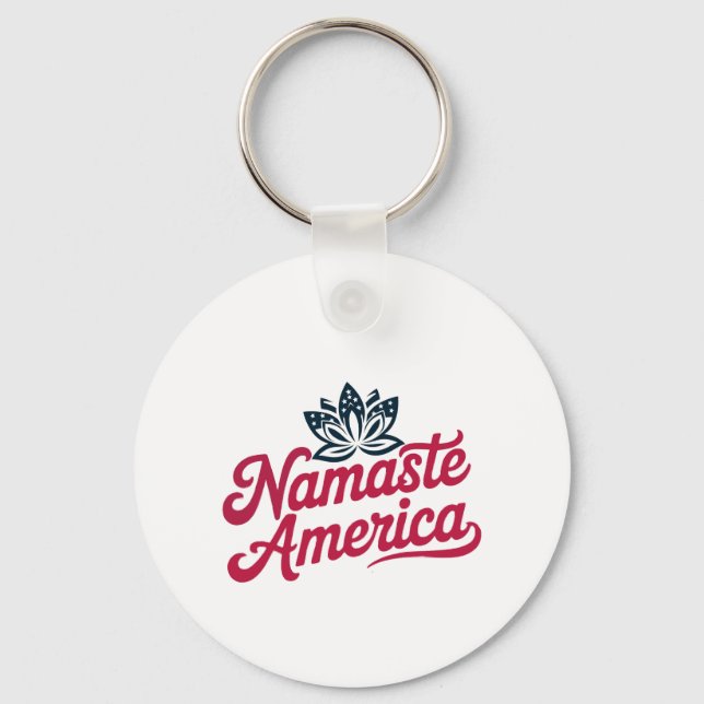 Namaste America Custom Yoga Keychain (Front)