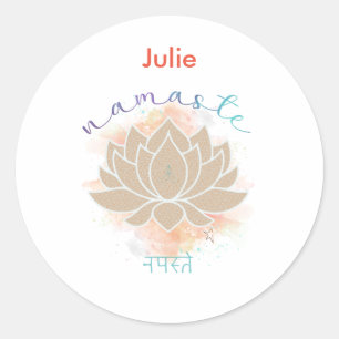 Namaste and Lotus Design  Classic Round Sticker