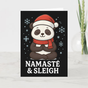 Namasté And Sleigh Christmas Yoga Panda Design Card