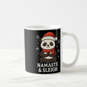 Namasté And Sleigh Christmas Yoga Panda Design Coffee Mug