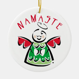 Namaste Angel Ceramic Tree Decoration