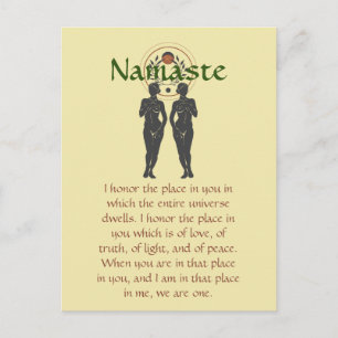 Namaste & Astra Feminine Word Art Postcard