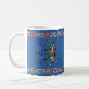 Namaste Aum Om Lotus with Rainbow Vintage Border Coffee Mug