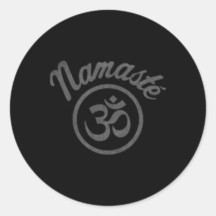 Namaste Aum Symbol Vintage Boho Classic Round Sticker