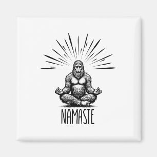 Namaste Bigfoot Yoga Meditation Funny Bigfoot Yoga Magnet