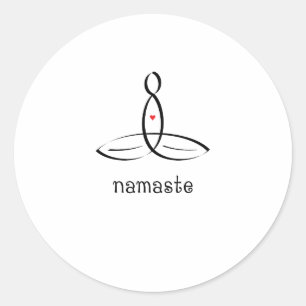 Namaste - Black Fancy style Classic Round Sticker