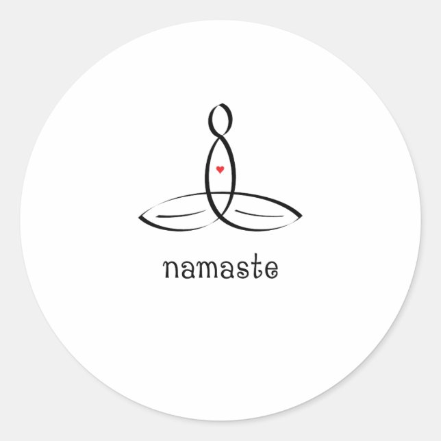 Namaste - Black Fancy style Classic Round Sticker (Front)