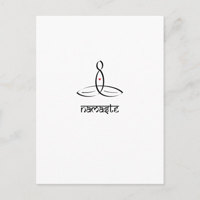 Namaste - Black Sanskrit style Postcard (Front)