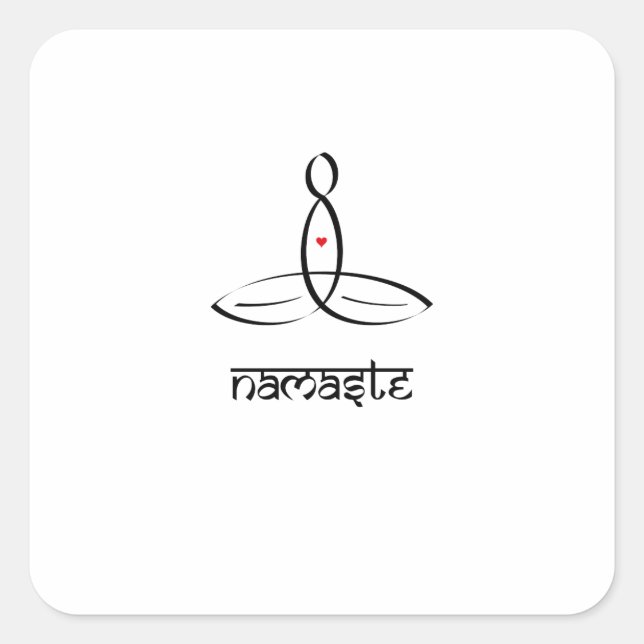 Namaste - Black Sanskrit style Square Sticker (Front)