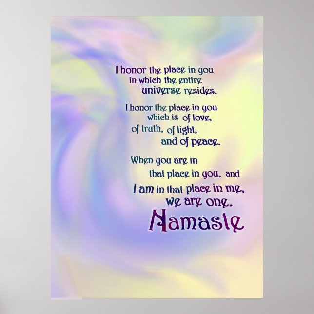 Namaste Blessing Poster (Front)