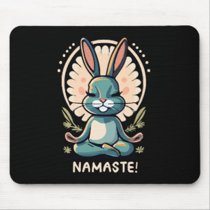 namaste bunny yoga rabbit meditation mouse mat