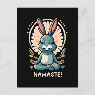 namaste bunny yoga rabbit meditation postcard
