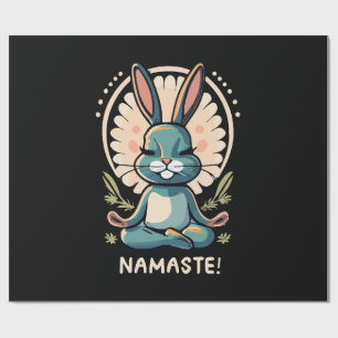 namaste bunny yoga rabbit meditation wrapping paper
