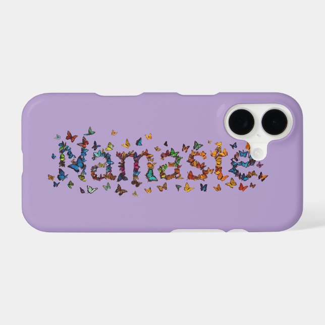 Namaste Butterflies Lavender Yoga Butterfly Phone (Back (Horizontal))