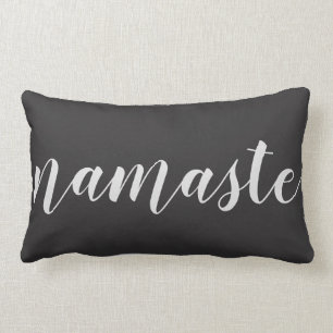 Namaste calligraphy quote decorative lumbar pillow