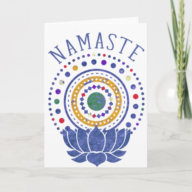 Namaste Chakra Colours Greeting Card (Front)