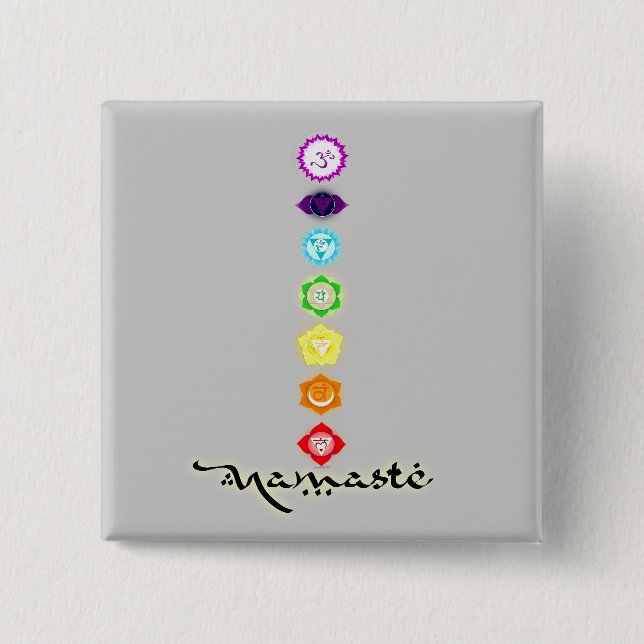 Namaste Chakras Button (Front)