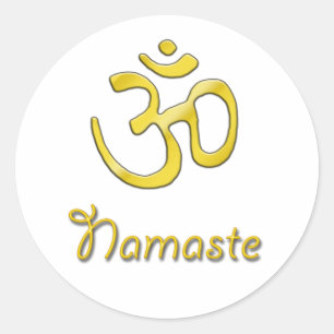 namaste classic round sticker