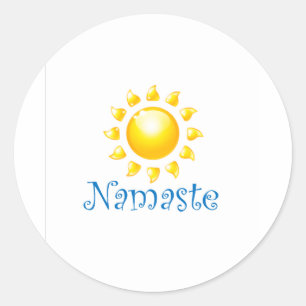 namaste classic round sticker
