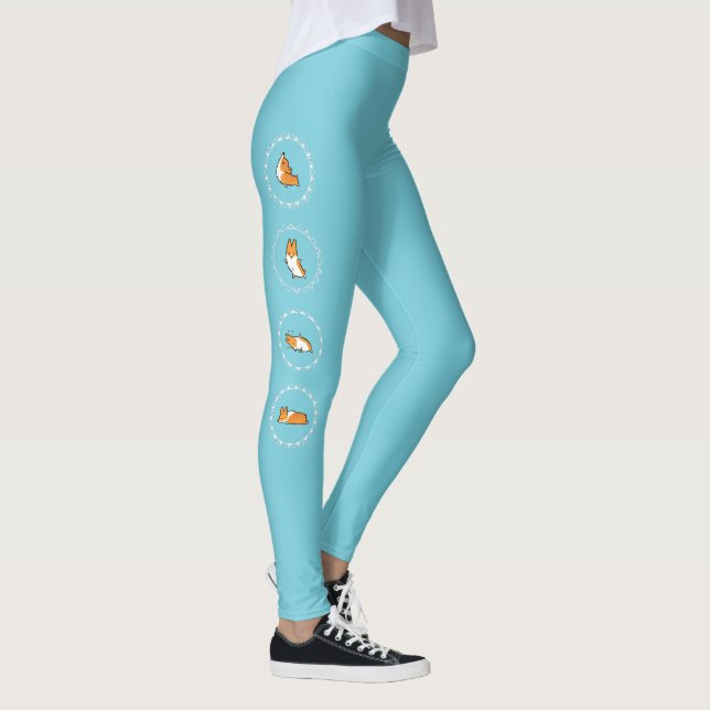 Namaste Corgi Leggings (Right)