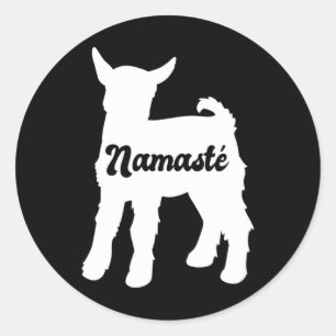Namaste Cute Goat Yoga Classic Round Sticker