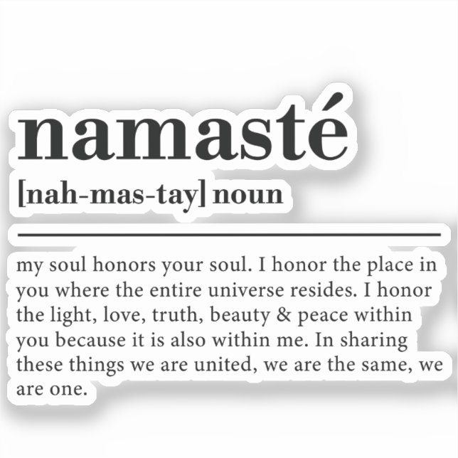 Namaste Definition Yoga Modern Minimal Meditation (Front)
